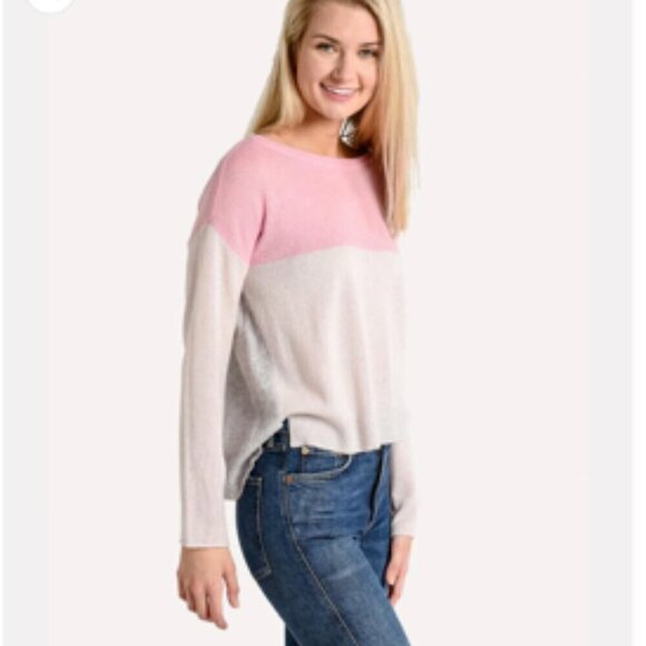 ATM Anthony Thomas Melillo Pink Colorblock Cashmere Sweater XS - Picture 3 of 16
